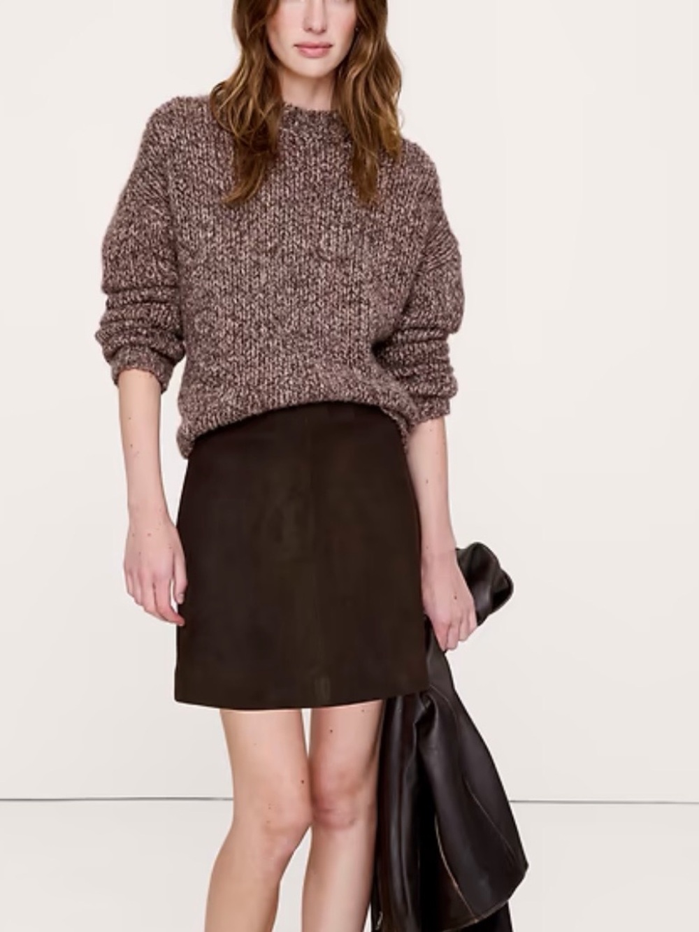 Banana Republic Brown Suede A Line Mini Skirt Size 8